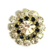 28mm - Crystal Button Centres (with shank) - MYO Browband Supplies - PAIR
