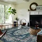 Extra Large Area Rug Teal Turquoise Blue Soft Floral Washable Carpet Runner Mat