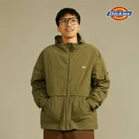 在飛比找momo購物網優惠-【Dickies】男款軍綠色府綢多口袋防風連帽休閒外套｜DK