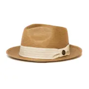 Goorin Brothers Mens Snare Straw Fedora Trilby Hat Panama Summer Beach - Natural
