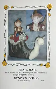 Cloth Art Doll Pattern "Snail Mail" by Cynthia Sieving
