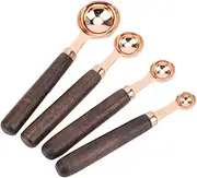 4Pcs Metal Measuring Spoons, Measuring Spoons Set, Rose Gold Stainless Steel Measuring Spoon, for Kitchen Baking Cooking