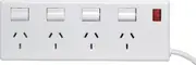 Powertran 4 Way Switched Mains Power Board Individual Switches LED Indicator
