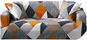 Geometric Printed Sofa Covers for Living Room Elastic Stretch Slipcover Sectional Corner Sofa Covers 1/2/3/4-seater(Color 25,4-Seater 235-300cm)
