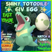 ✨ 6IV SHINY TOTODILE EGG ✨ POKEMON SCARLET & VIOLET FASTHATCH A SHINY