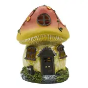 Solar Statue Lights Mushroom House Sculpture Solar Lamps Outdoor Garden Lights