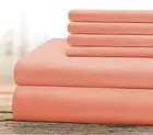 Hotel Luxury Bed Sheets Set 6 Piece(King, Coral) - Super Soft 1800 Thread Count