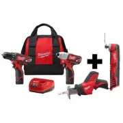Milwaukee Combo Kit (3-Tool) + Multi-Tool 12V Li-Ion Keyless-Chuck Cordless