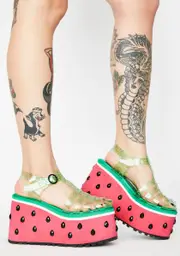 [Sugar Thrillz] One In A Melon Platform Sandals