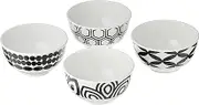French Bull Melamine Mini Bowls, 4-Piece Set, 10 Fluid Ounces, Small Serving Bowl – Snack Condiment Dipping Sauce Dessert Ice Cream – Shatter Proof, BPA Free, Dishwasher Safe, 4”, Foli