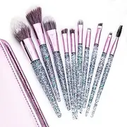 ENZO KEN Glitter Makeup Brushes Set Professional, Vegan Makeup Brush Set with Case, Cosmetic Brushes Makeup Set, Make up Brushes Vegan, Purple Make up Brushes Set Professional, Makeup Brush Set Vegan.