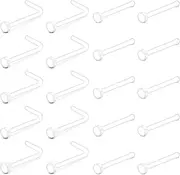 [Longita] Clear Nose Studs and Rings for Work, Surgery, Piercing - Plastic Retainer, Spacers, Septum Retainer, Lip Rings, Earrings Studs