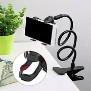 Universal Phone Holder Bed Gooseneck Mount - Cell Phone Clamp Clip for Desk, Flexible Lazy Long Arm Headboard Bedside, Overhead Mount Stand, Compatible with iP