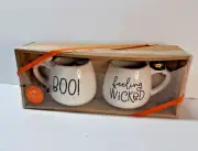 Eccolo World Traveler 2021 Ceramic Halloween Mugs Set of Two In Original Box