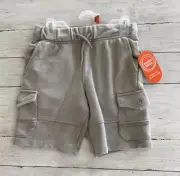 Wonder Nation Boy's Terry Cargo Shorts Pockets Gray Medium (8)