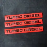 3x Red TURBO DIESEL Matte Black Metal Decal Badge Emblem Sticker 4WD Motors TWIN (for: Renault)