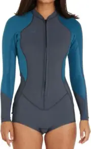 O'NEILL Women's 2/1.5 BLUEPRINT FZ LS Spring Suit - Graph/BluHaze - Size 8 - NWT