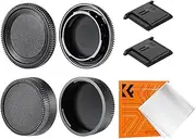 K&F Concept F Mount Rear Lens Cap & Body Cap Cover & Hot Shoe Cover Kit for for Nikon F Mount Camera Lens D5 D6 D500 D610 D750 D780 D810 D850 D3400 D3500 D5000 D5200 D5300 D5500 D5600 D7000 D7100 etc.
