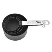 Stainless Steel PP Measuring Cups Spoons Kitchen Baking Cooking Tools Set - 4 x Black
