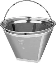 #4 Reusable Permanent Cone Coffee Filters, 8~12 Cup Size 4 Coffee Filters, Perfect Fit for Cuisinart Ninja Hamilton Beach Coffee Maker Filter, Replace Cuisinart GTF Gold Tone Coffee Filters