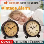 Vintage Retro Alarm Clock Battery Operated Silent Analog Small Table Desk Clock