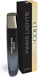 Paris Lights Gold 100ml/3.4oz Men's Cologne - Iris/Orris Root & Velvet Amber Essence | 24H Opulent Fragrance for Opera Premieres, Anniversary Soirées & Fashion Week | Gilded Glass Bottle with Crystal Accents (Luxury Illumination)