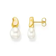Buy Ear Studs with Freshwater Pearl Drop in Gold by Thomas Sabo online - THOMAS SABO Australia
