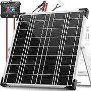 Solar Panel Kit 20W 12V, Solar Battery Trickle Charger Maintainer, Waterproof Solar Panel + Upgrade Charge Controller + Adjustable Mount Bracket for Boat RV Motorcycle Marine