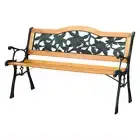 Gardeon Outdoor Garden Bench Seat 126cm Wooden Cast Iron 3 Seater Patio Furnitur