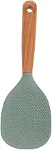 MAGICLULU Rice Paddle Silicone Serving Spoon with Wood Handle Non Stick Kitchen Utensil for Rice Cooker Heat Resistant Spatula Elegant Lake Green and Mashed Potatoes