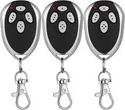 Kingdder 3 Pcs 4 Channels Gate Opener Remote Compatible with Aleko LM123 433.92mhz Garage Door Remote Control Transmitter with Keychain for a Variety of Doors, Easy Programming