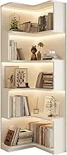 YQMHEZ Corner Shelf, Wood Organizer, Vintage Display Rack, Open Organizer Standing, Corner Shelves, Display Shelf, for Living Room, White(5 Tier: 190cm)
