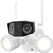 Dual Lens 4K PoE Security Camera 8MP Outdoor CCTV WiFi IP Camera Smart Home Video Surveillance Cameras(WiFi CAM ADD Light_PAL)