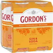 Gordons Mediterranean Orange Gin & Soda Can 250mL