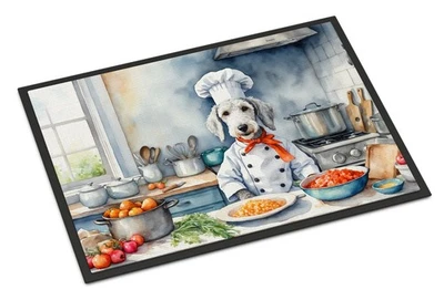 Bedlington Terrier The Chef Doormat Front Door Mat Indoor Outdoor Rugs for