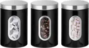 Innoteck Essentials 3 PC Kitchen Canister Set - With Secure Lids & Viewing Wi...