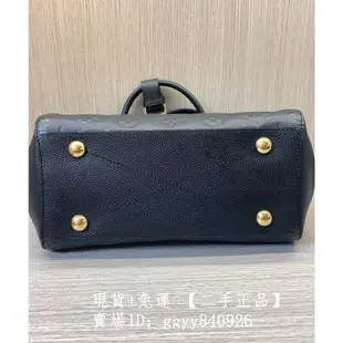 LV 路易威登 M42747 MONTAIGNE BB 小號蒙田包 黑色全皮壓紋 手提包 斜背包