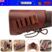 TOURBON Leather Cheek Rest 12GA Shotgun Shells Holder Gun Butt Recoil Pad Cover