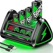Battery for Xbox Controller with 4 x 5520 mWh Battery Pack for Xbox One/Xbox Series X/S, Controller Charging Station Rechargeable Battery Pack for Xbox One with USB Port for Charging