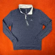 RHOBACK Mens SMALL The Armstrong Performance Quarter Zip USA Flag Stars Blue NEW