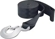 Boat Trailer Winch Strap 2" x 20' with Hook Replacement, 10000 lbs Breaking Strength, Loop End for Boats, Trailer, Wave Runner, Towing, Heavy Duty Equipment