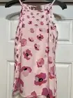 Cabi Women tanks and vamos tie back floating poppies Pink Summer spring Size XS