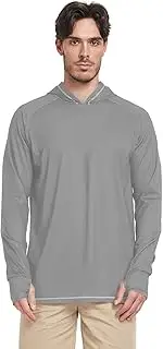[Caihoyu] Mens Sun Protection Hoodie Long Sleeve UPF 50 + Mens Sun Shirts Quick-Dry UV Rash Guard with Hood Clothing Hood Shirts