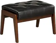 with vn001-ot Ottoman Stool Sofa Single Seater Compact Dining Chair Retro Chair Antique Sofa Leather PVC Synthetic Leather with Sofa PVC Black