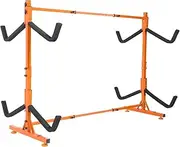 VEVOR Freestanding Kayak Storage Rack, Kayak Stand for 4 Kayak Canoe Paddleboard, Heavy-duty Steel Kayak Hanger Holder with Padded Arms and Adjustable Width, 100 kg Max Load, for Indoor Outdoor Garage
