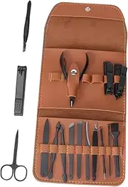 FOMIYES 16-piece Nail Care Tool Set Stainless Steel Nail Clippers Scissors Easy Trimming