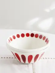 [Themis Z] Themis Z - Helios Set Of Two Painted Porcelain Bowls - Red - One size One size Red