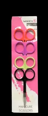 4 xManicure Pedicure Cuticle Scissors Small Baby Curved Edge Toe Nail Art Tools