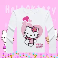 在飛比找蝦皮購物優惠-hello kitty可愛卡通KT貓學生凱蒂貓春秋長袖T恤男