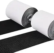 4 Inch Hook and Loop Tape 3 Yards (9feet) Self-Adhesive Strips Sticky Back Fastener, Black
